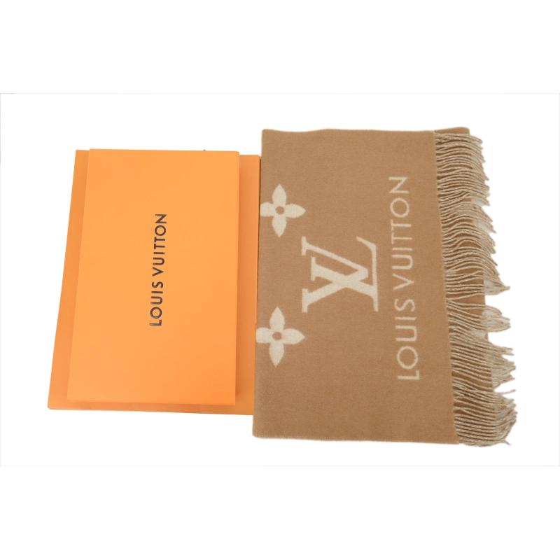 Louis Vuitton Double-Faced Jacquard Velvet Fringe Scarf Brown - ogsneaker