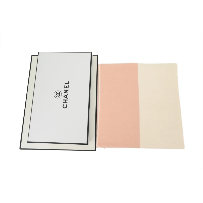 Chanel Cashmere Fringe Scarves White And Pink - ogsneaker