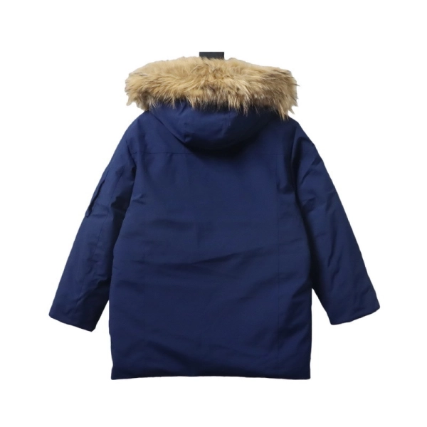 MLB 2nd Generation Blue Workwear Down Jacket With Large Fur Collar - ogsneaker