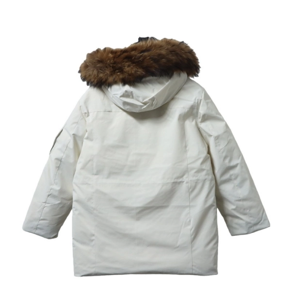 MLB 2nd Generation White Workwear Down Jacket With Large Fur Collar - ogsneaker