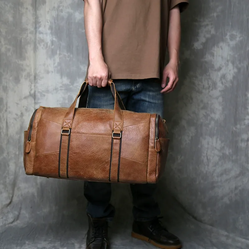 Full-Grain Leather Vintage Duffle Bag