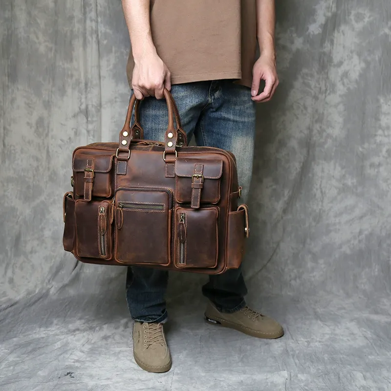 Vintage Full-Grain Leather Briefcase