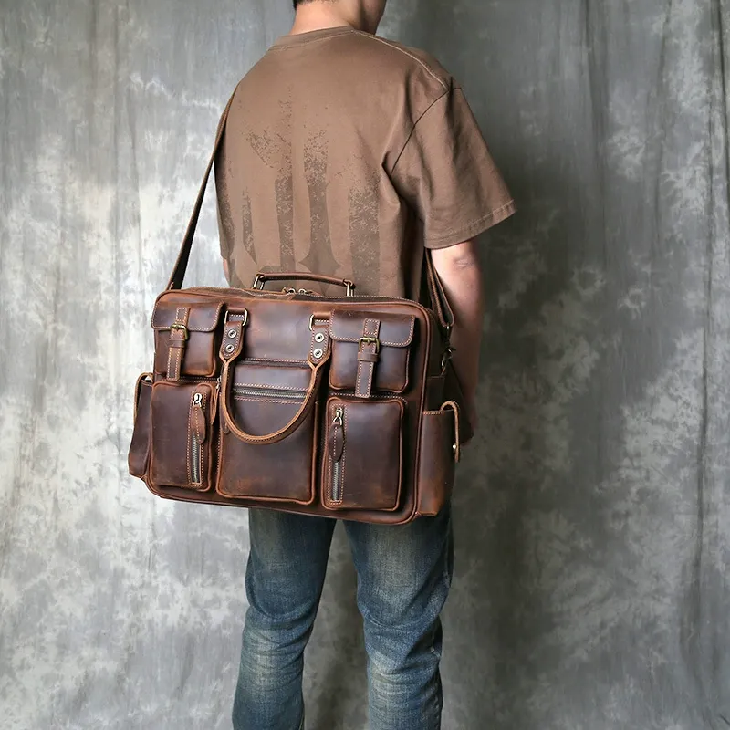 Vintage Full-Grain Leather Briefcase