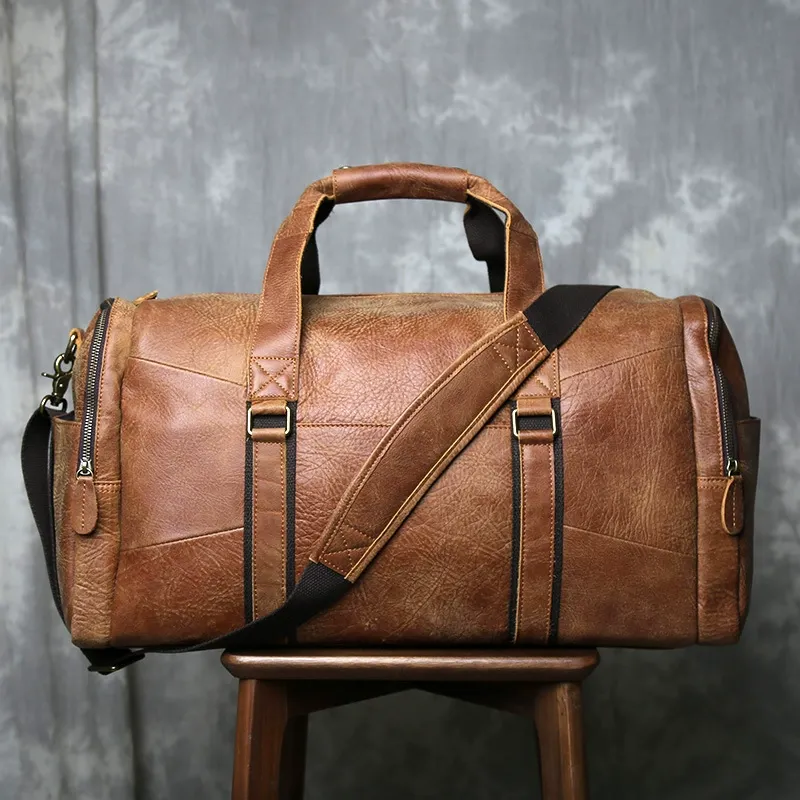 Full-Grain Leather Vintage Duffle Bag