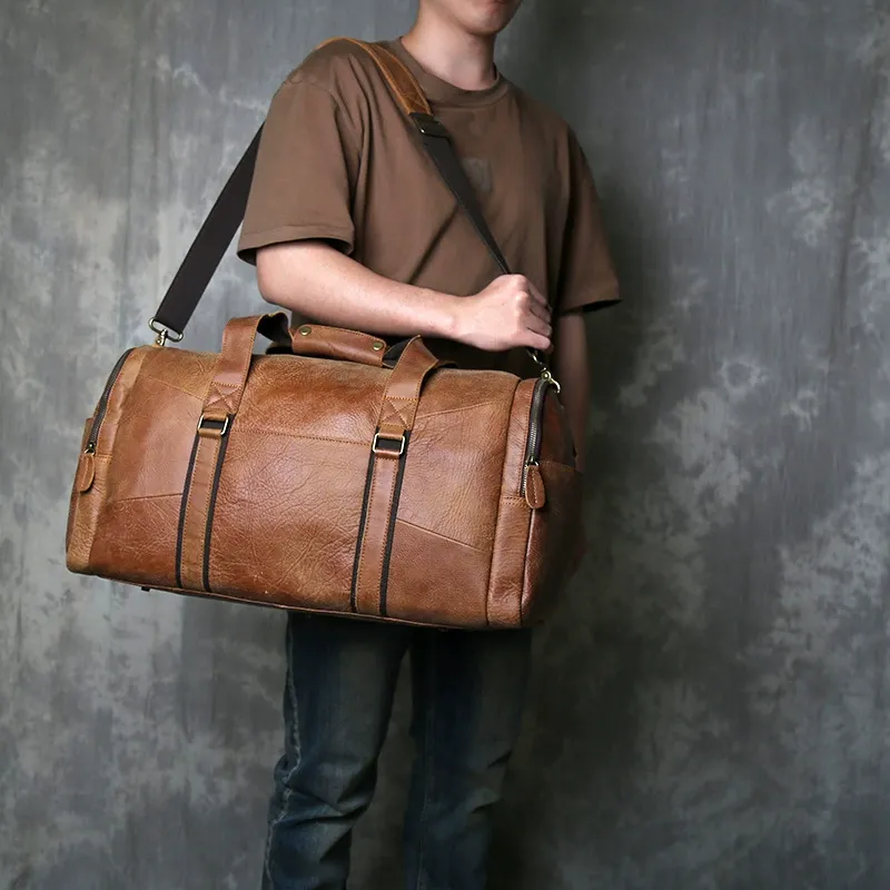 Full-Grain Leather Vintage Duffle Bag