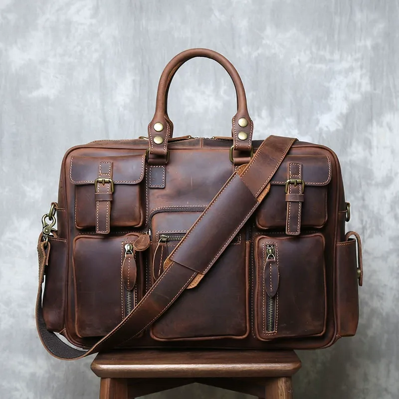 Vintage Full-Grain Leather Briefcase