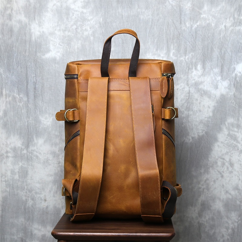 Handmade Vintage Crazy Horse Leather Backpack