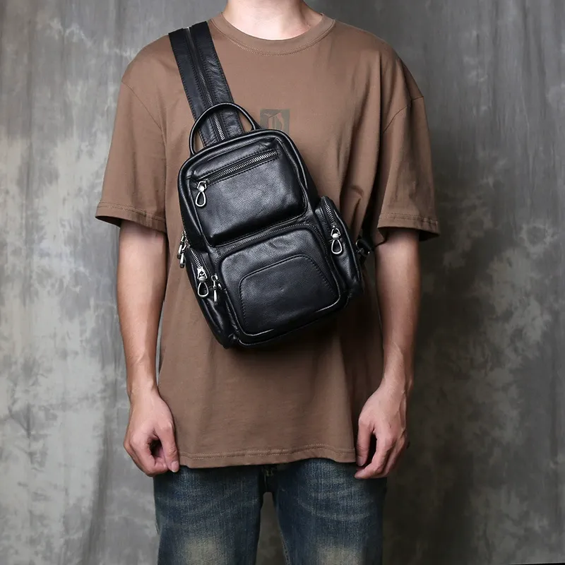 Multi-Functional Full-Grain Leather Mini Backpack