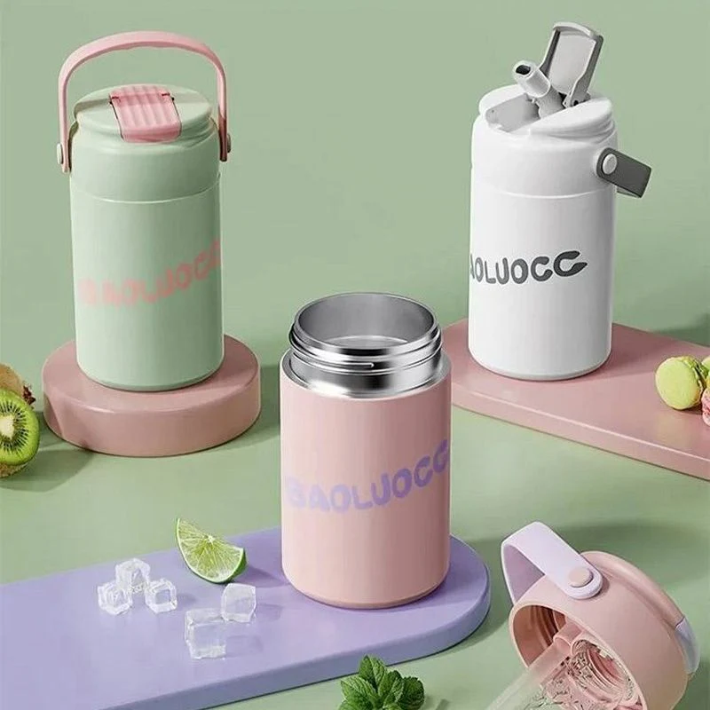 Stainless Steel Insulated Cooler Mug with Tea Silo Straw