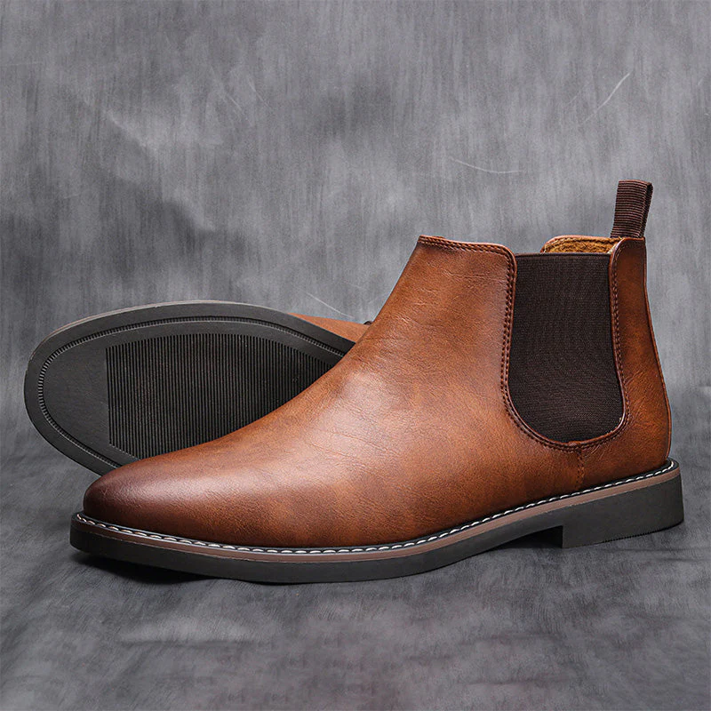 👞Vintage Faux Leather Chelsea Boots for Men