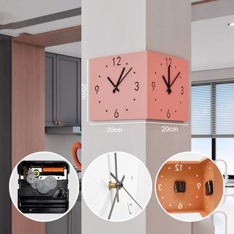 🔥The last day 40% OFF🔥Automatic Induction 3D Double-Sided Corner Wall Clock