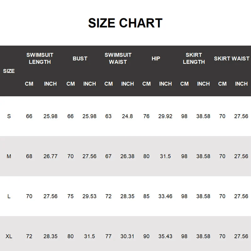 🌸Women’s Sexy One Piece Swimsuit with Matching Swim Long Skirt💕