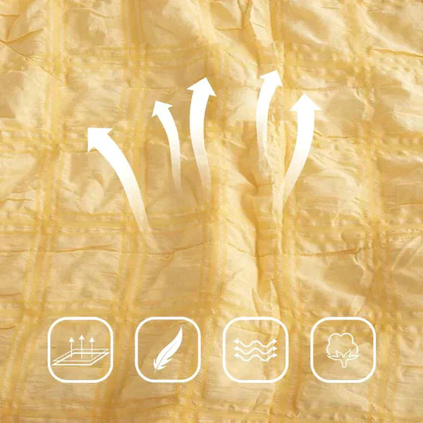 ✨2025 Hot Sale✨Icy Seersucker Summer Cool Quilt Lace 4-piece Set