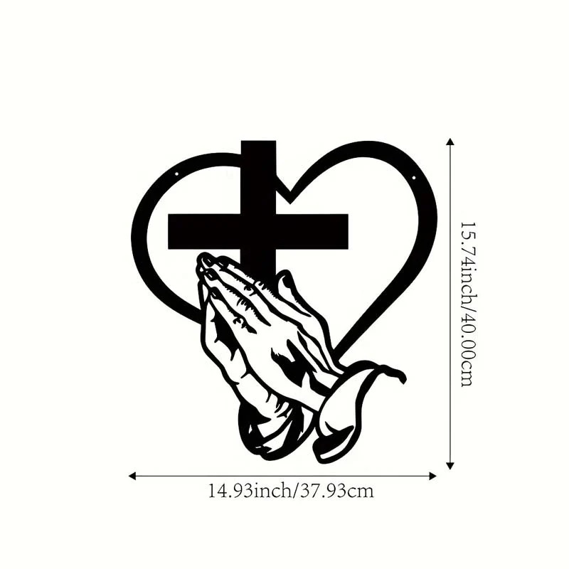 🎅🏻Christmas Sale🎁Elegant Christian Heart & Cross Wall Art