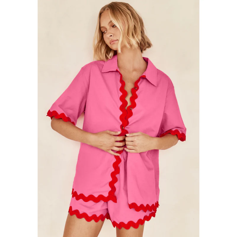 🎁Hot Sale 50% OFF⏳Women's Summer Shirt Top High Waisted Shorts Casual 2-Piece Set