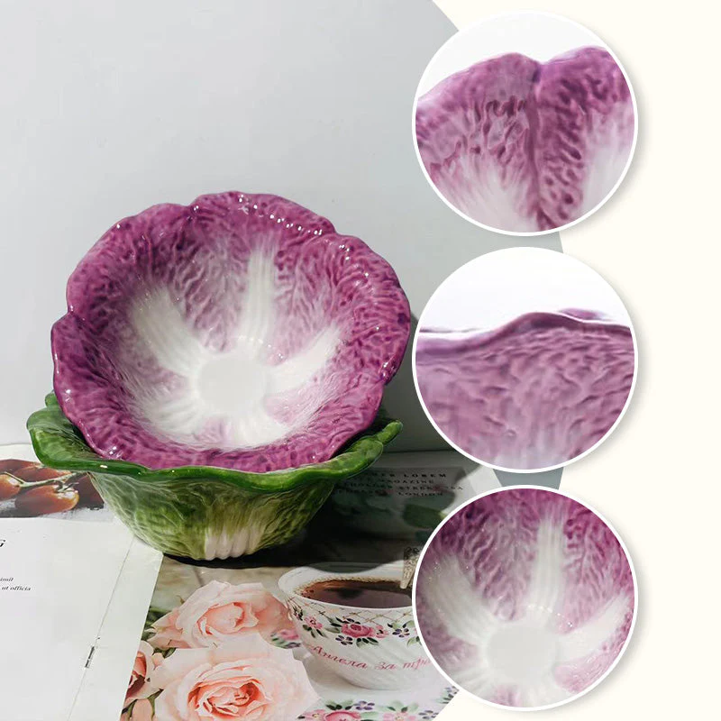 🥬 Cabbage Ceramic Art Dinner Plates✨