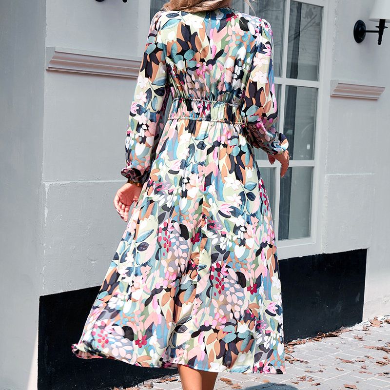 🔥Printed casual boho dress with V-neck for women🔥