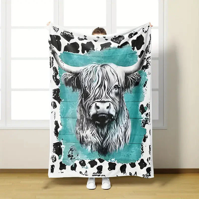 Ultra Soft & Fluffy Cow Print Blanket
