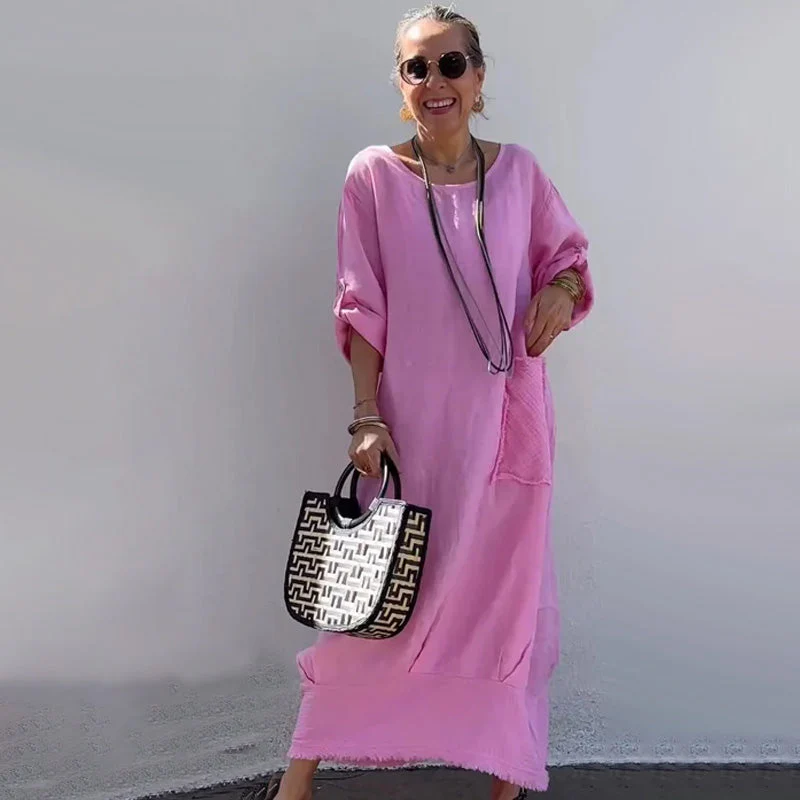 💕HOT SALE 50% OFF 💕Cotton and Linen Patchwork Long Dress