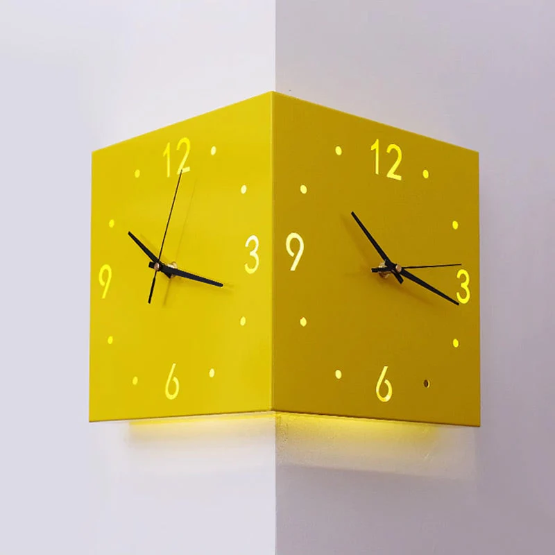 🔥The last day 40% OFF🔥Automatic Induction 3D Double-Sided Corner Wall Clock