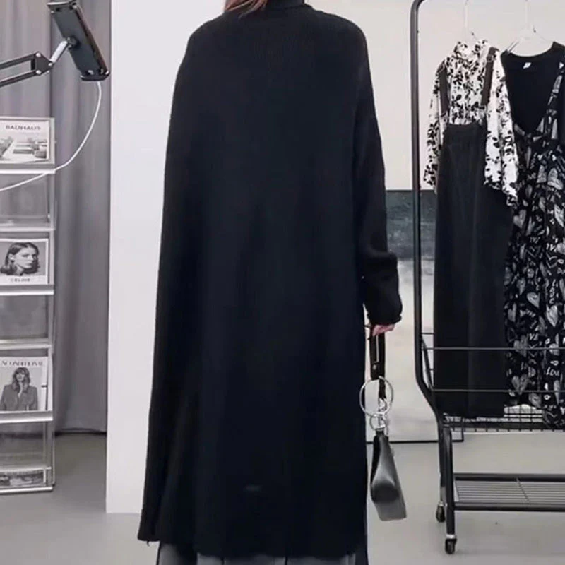 High Split Loose Long Knitted Sweater