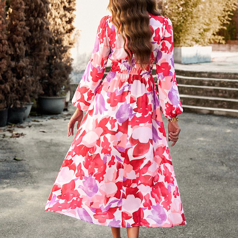 🔥Printed casual boho dress with V-neck for women🔥