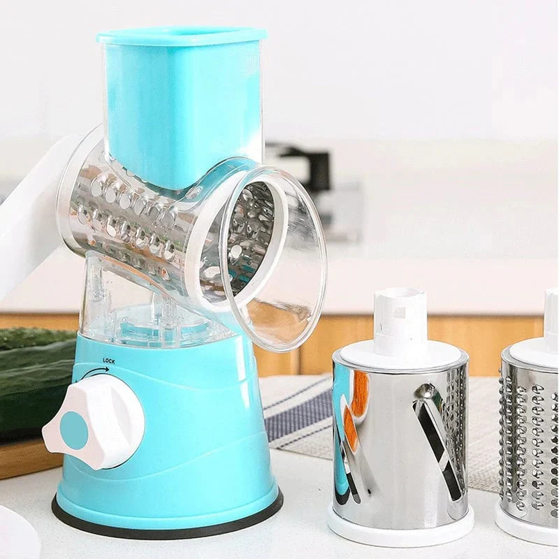 🔥kitchen Artifact🔥3 in 1 Rotary Cheese Grater Vegetable Slicer