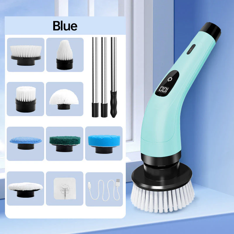 🧽 50% OFF LIMITED SALE! ✨ 9-in-1 Electric Cleaning Brush - 6 Interchangeable Heads with IPX7 Waterproof Rating for Bathroom & Car Cleaning 🚿🚗