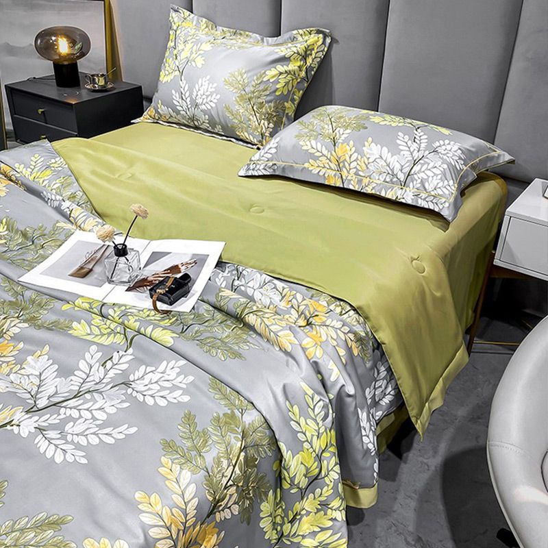 Washable Icy Cool Breathable Summer Quilt 4-piece Set