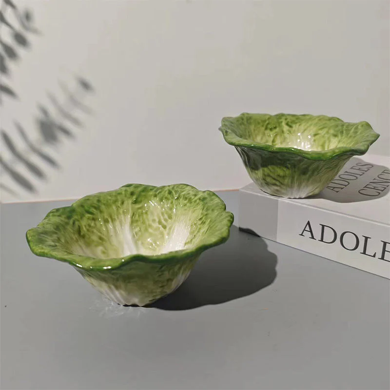 🥬 Cabbage Ceramic Art Dinner Plates✨