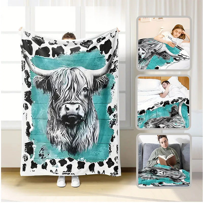 Ultra Soft & Fluffy Cow Print Blanket