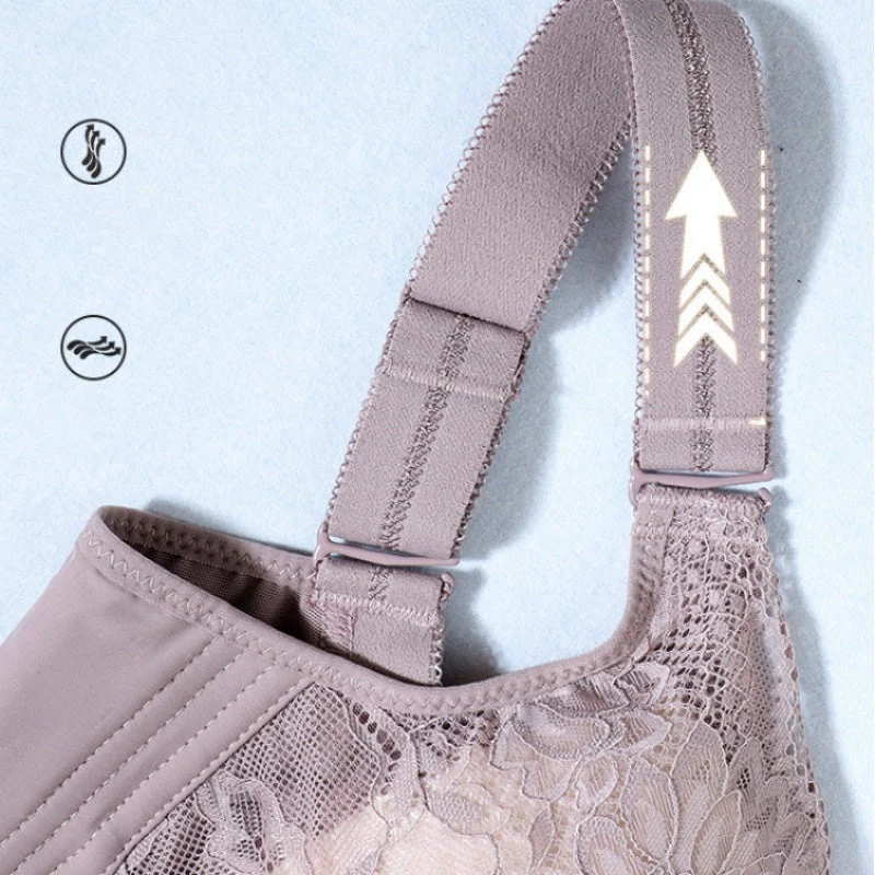 Breathable Wire-Free Full Coverage Lace Bra
