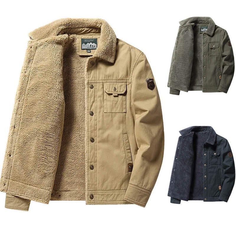 Men's Fleece Thickened Casual Thermal Jacket