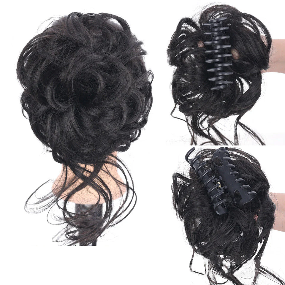 Messy Bun Hair Piece, Wavy Curly Chignon Ponytail Hairpiece For Daily Wear