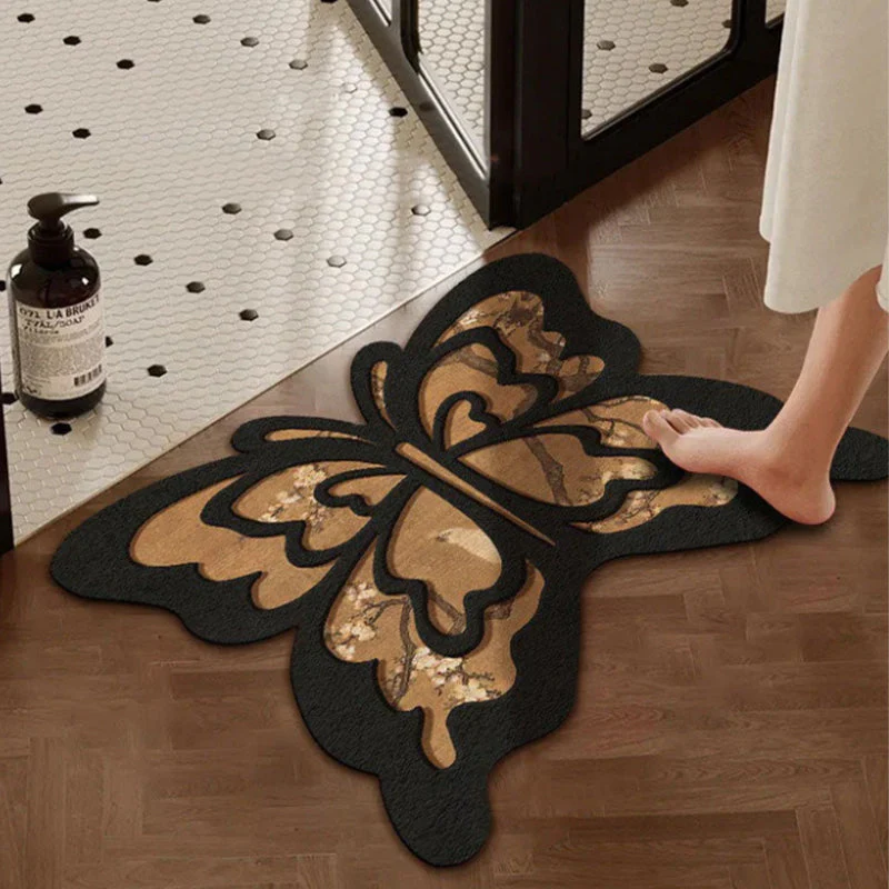 🦋Retro Butterfly Diatomite Mat – Quick Drying & Non-Slip