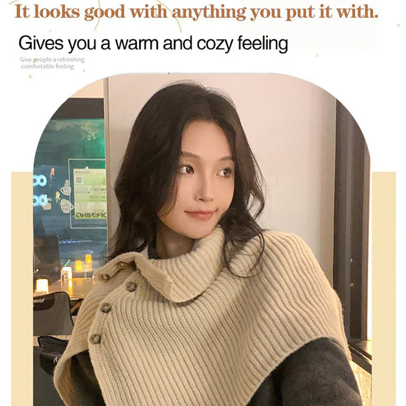 🔥Winter hot sale🔥Gift Choice - Multi-Purpose Buttoned Split Knit Shawl