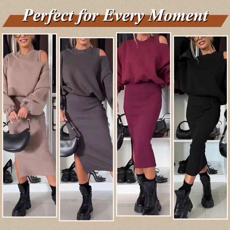 🔥Spring Sales 40%OFF🔥Women's Sweatshirt & Sleeveless Dress 2-Piece Set