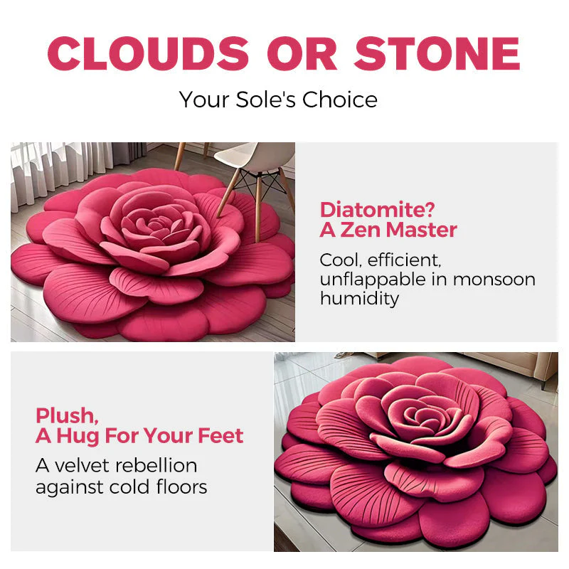 🏠2025 New Product-50% OFF🔥Floral Plush & Diatomaceous Earth Floor Mat✨