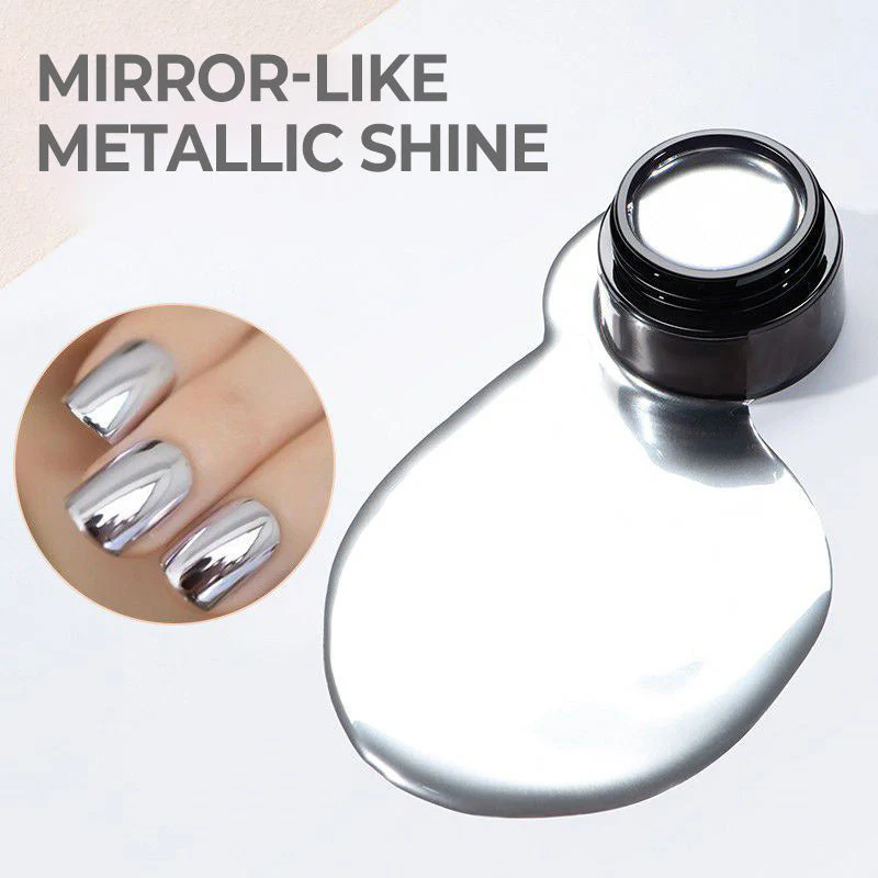 💅Silver Liquid Mirror Chrome Nail Gel In Can