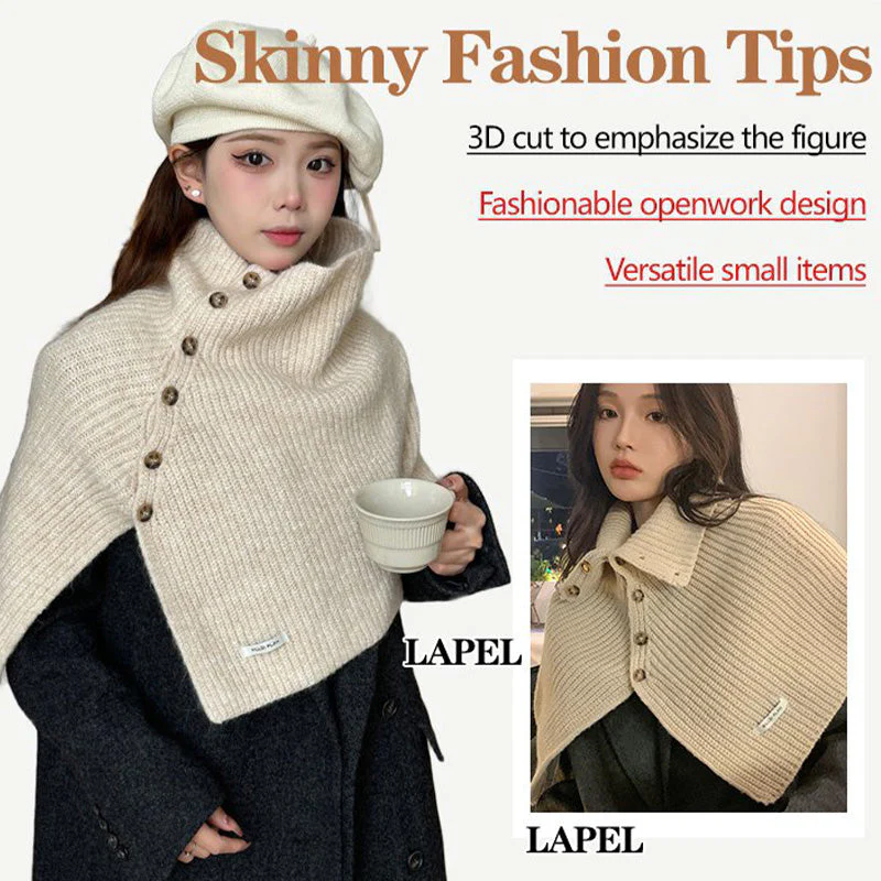 🔥Winter hot sale🔥Gift Choice - Multi-Purpose Buttoned Split Knit Shawl