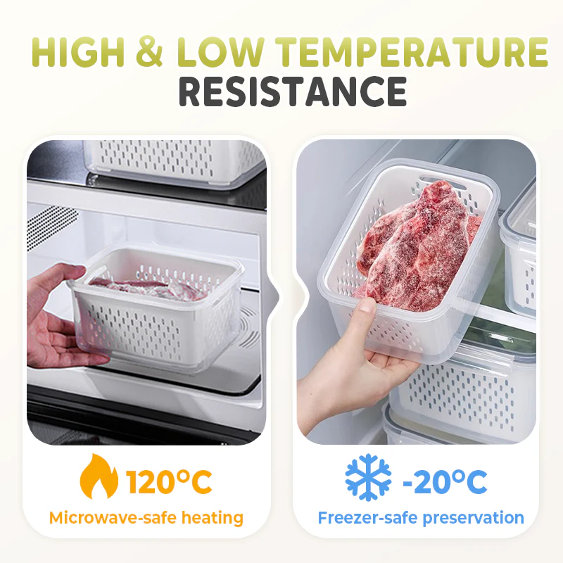 🔥Summer Hot Sale 50％ OFF💝2 in 1 Draining Fresh-Keep Food Container