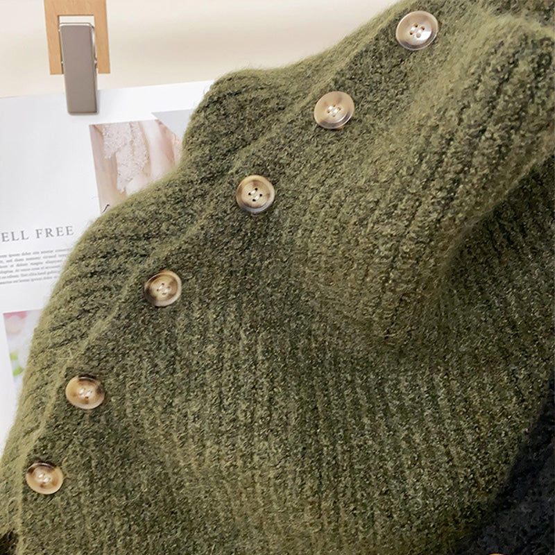 🔥Winter hot sale🔥Gift Choice - Multi-Purpose Buttoned Split Knit Shawl