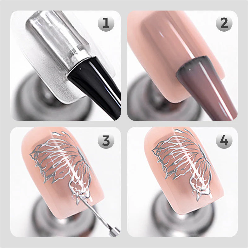 💅Silver Liquid Mirror Chrome Nail Gel In Can