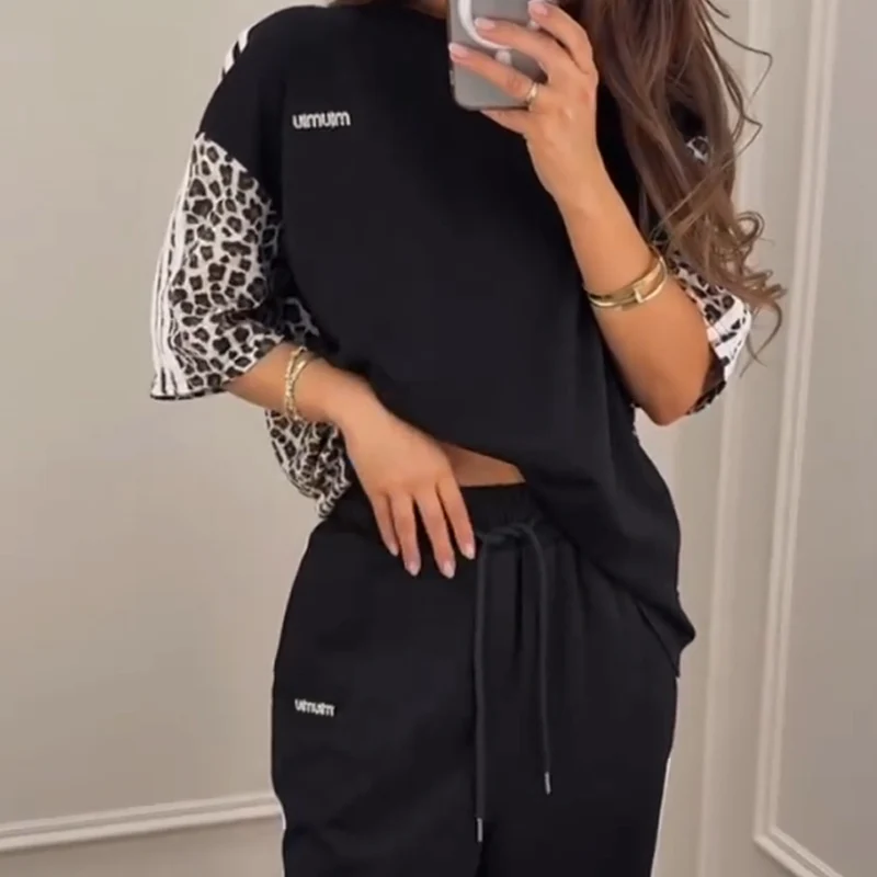 🌺New for Summer 2025! Leopard print patchwork set🌺