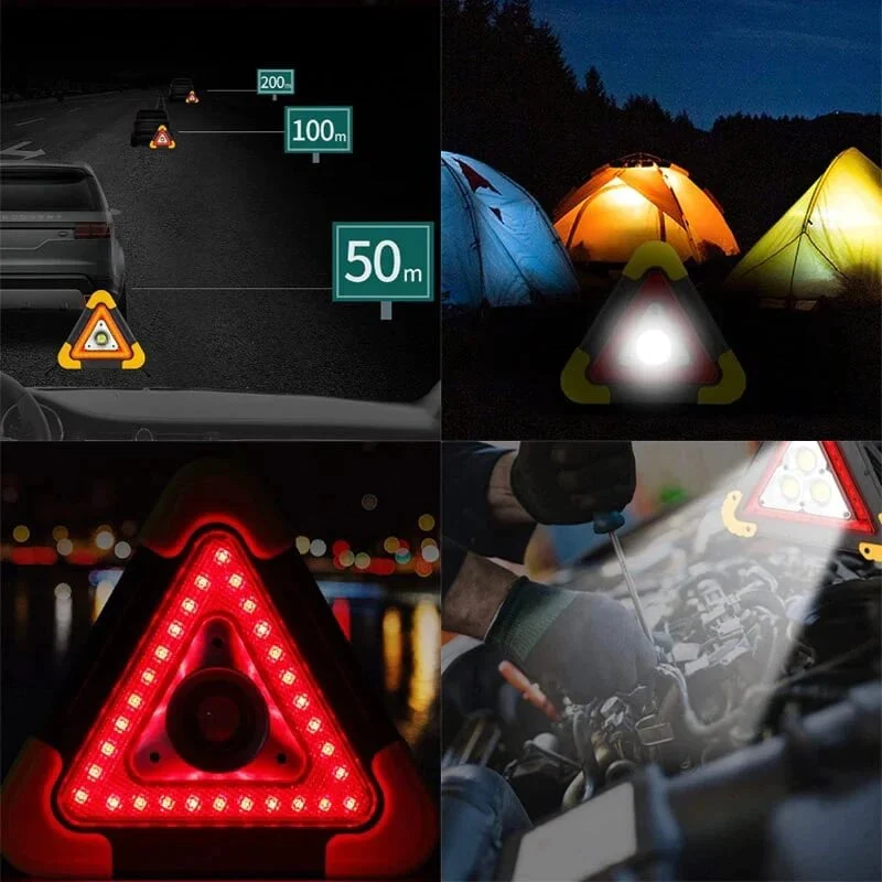 🔥2025 New Arrival🔥3-IN-1 Solar Emergency Triangle Warning Light at the Roadside