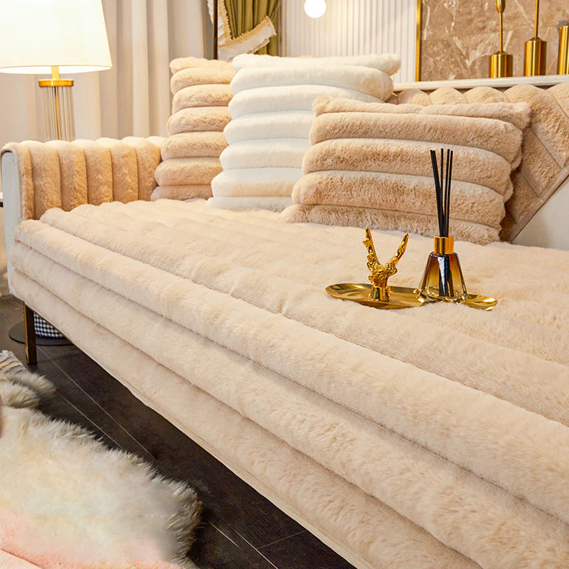Rabbit Fur Non-Slip Plush Sofa Cover（50% OFF）