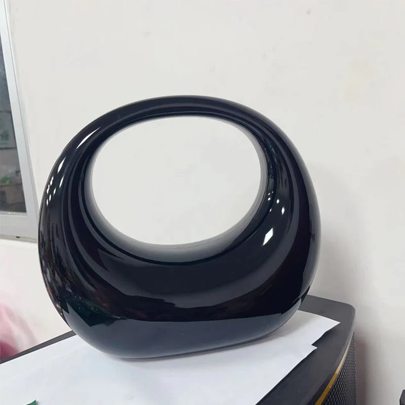 Novelty Moon Shape Glossy Acrylic Crossbody Handbag