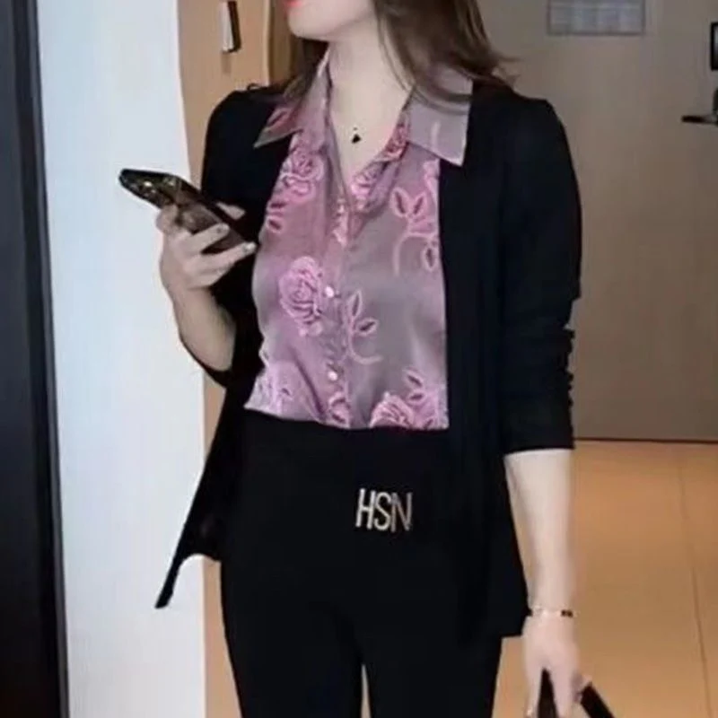 🎁Offer 50% OFF⏳Printed Splicing Fake 2-piece Shirt for Women