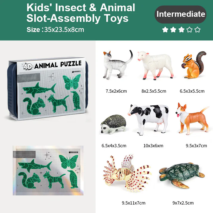 🎅Christmas Gift🐞Kids' Insect & Animal Slot-Assembly Toys