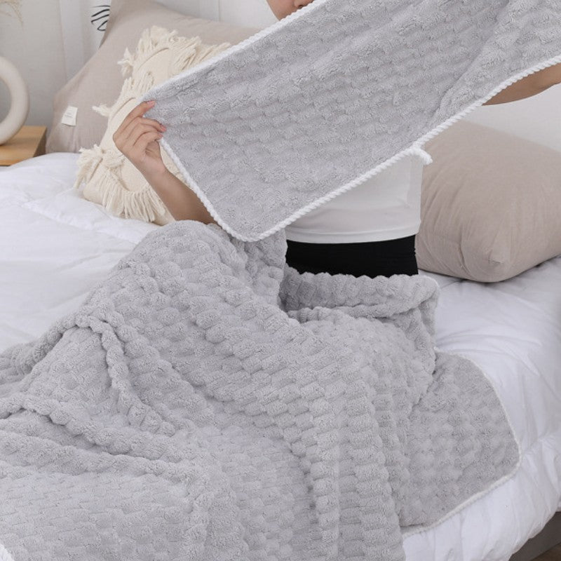 Clouds Coral Velvet Bath Towel